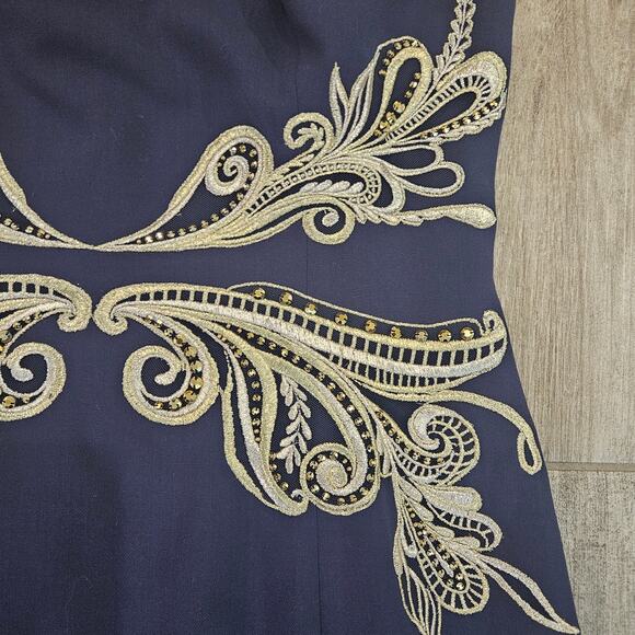 Lilly Pulitzer Benita Embellished Shift Dress Women 10 Blue Cocktail Preppy Glam - Picture 8 of 15